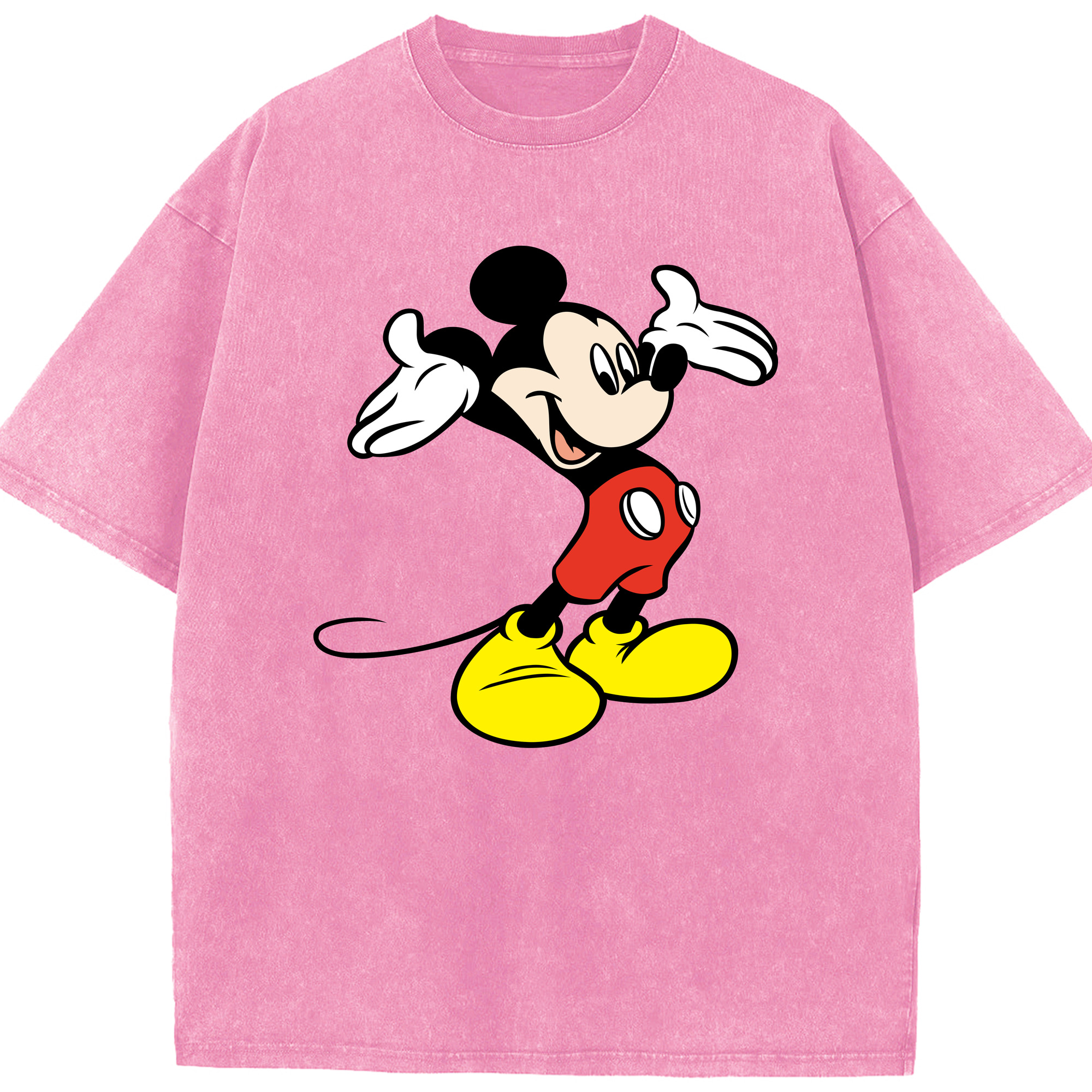 （画像用） ミッキーマウス Mickey Mouse 綿100% ヴィンテージ風 半袖Tシャツ（フロントプリント）